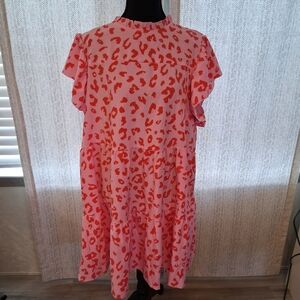 SHEIN Curve Pink and Orange Patterned Dress Size 2XL